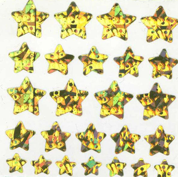 Prismatic Gold Stars Mini Sticker Sheet - From the Roll