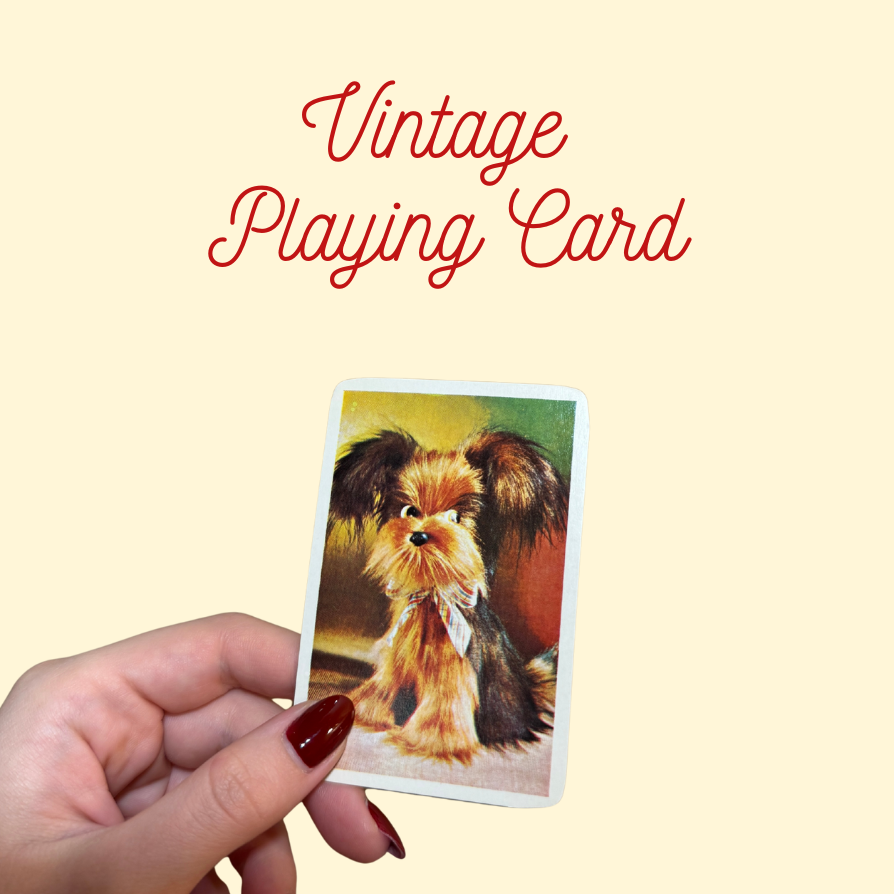 Vintage Sassy Dog Playing Swap Card