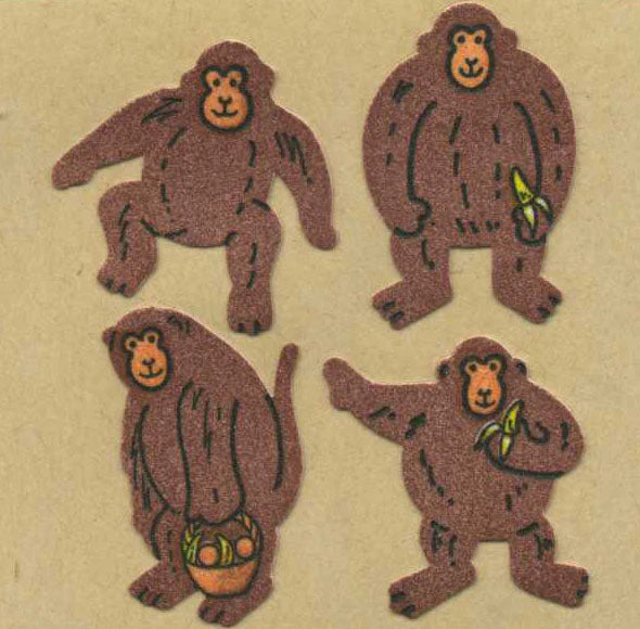 Furry Monkey Sticker Sheet - From the Roll