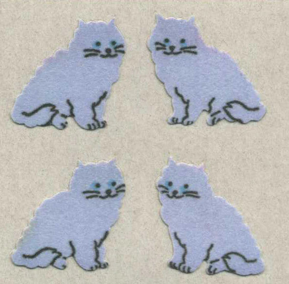 Furry Purple Cats Sticker Sheet - From the Roll