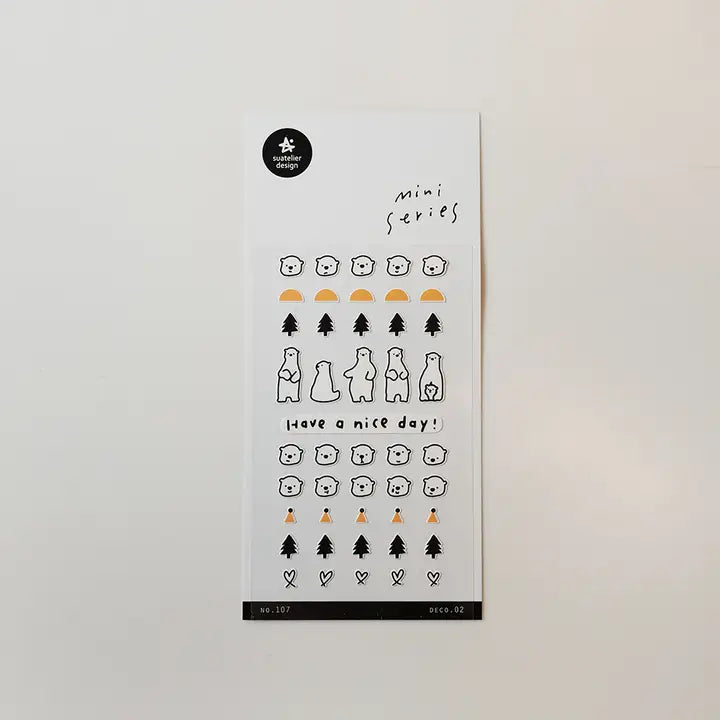 107: Deco.02 Polar Bear - Mini Sticker Sheet