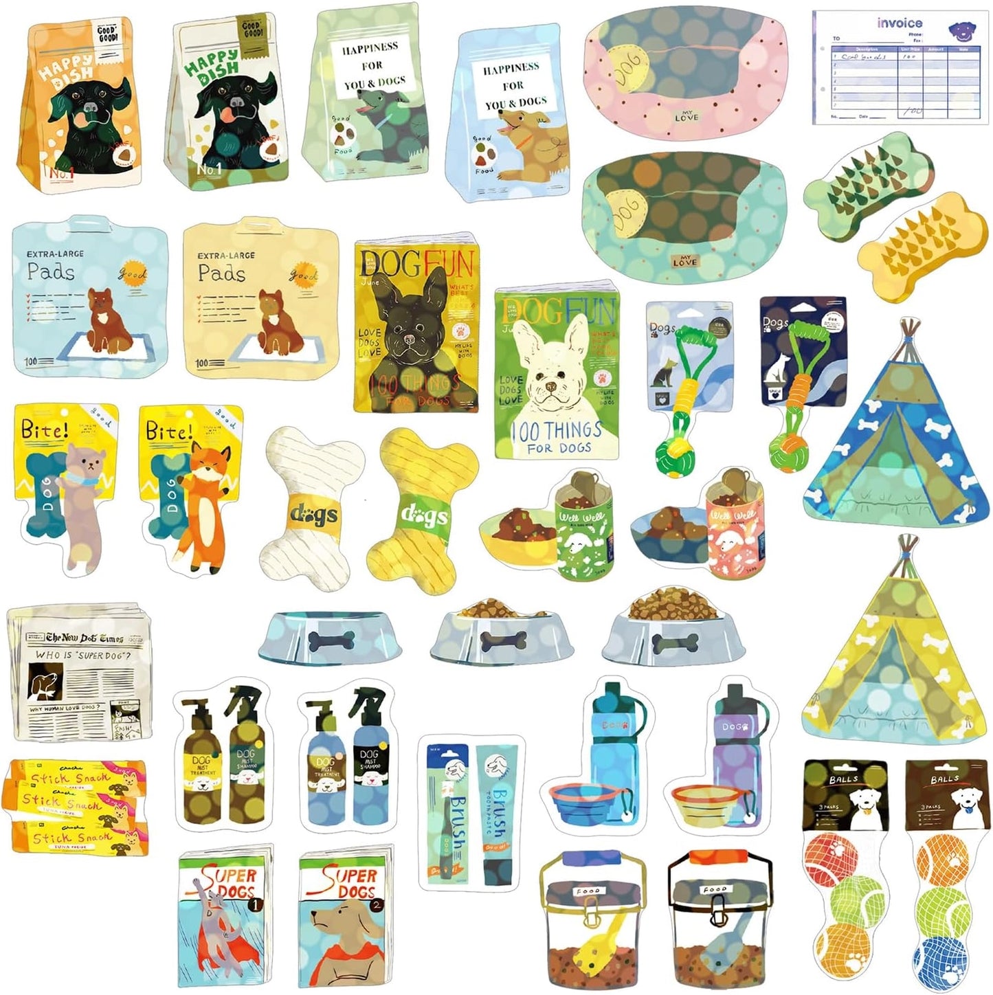 colourful-illustrated-dog-supplies-stickers