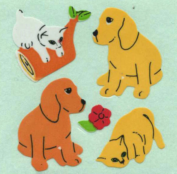 Puppies & Kittens Sticker Sheet - From the Roll