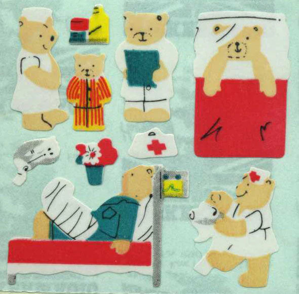 Micro Teddy Hospital  Sticker Sheet - From the Roll