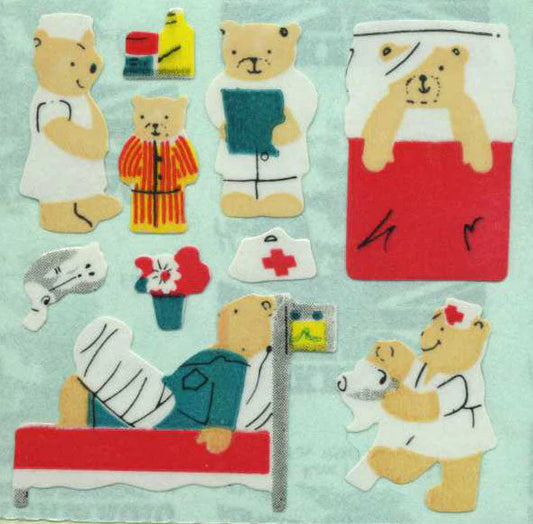 Micro Teddy Hospital  Sticker Sheet - From the Roll