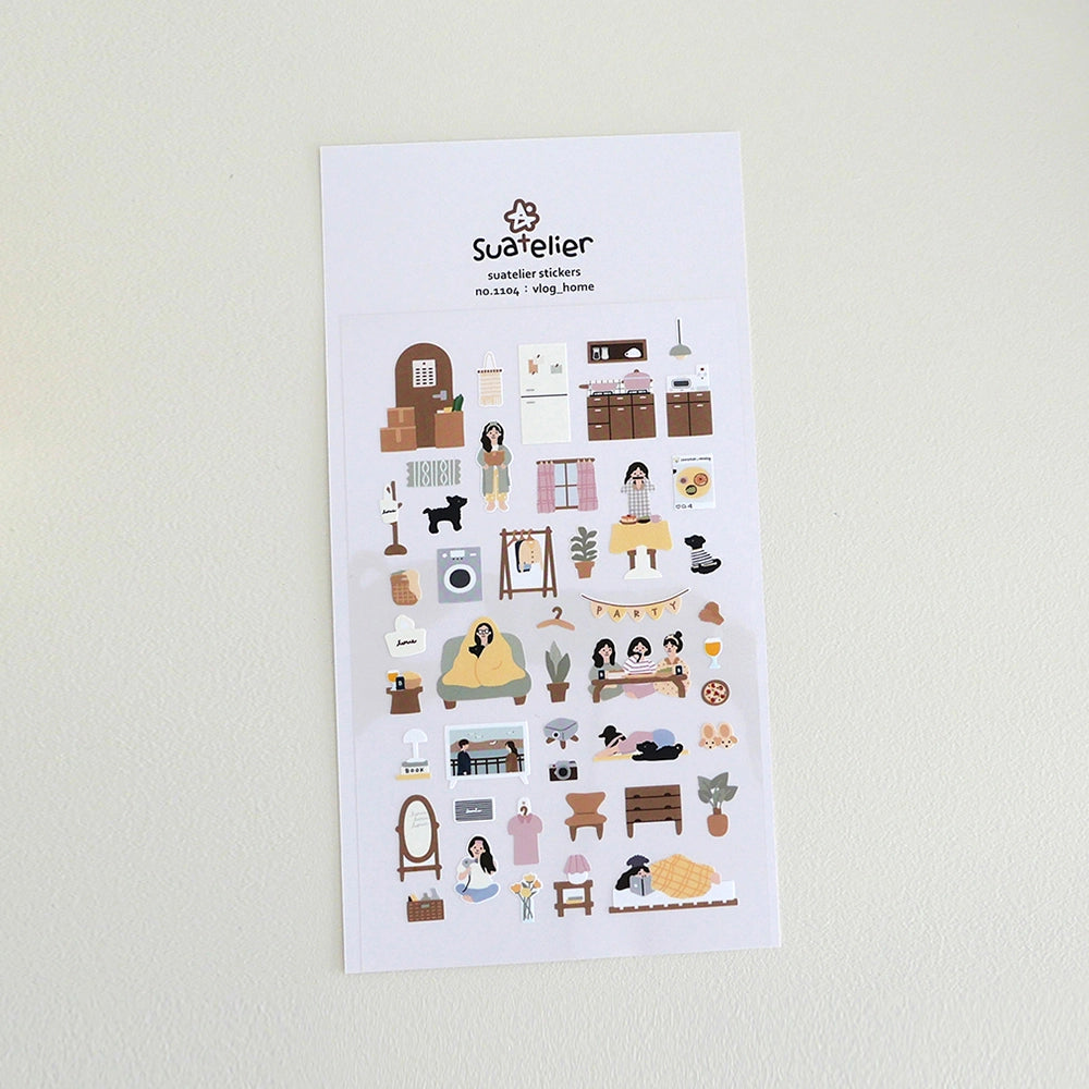 1104: Vlog_Home - Sticker Sheet