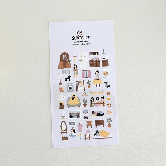 1104: Vlog_Home - Sticker Sheet