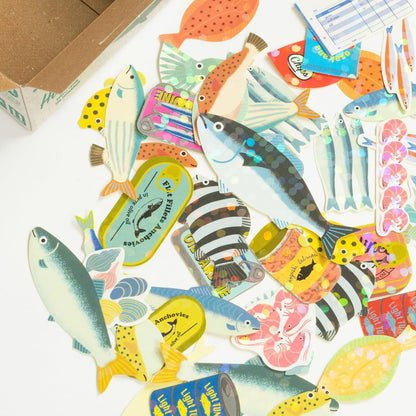 illustrated_holographic_fish_seafood_flakes_stickers